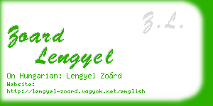 zoard lengyel business card